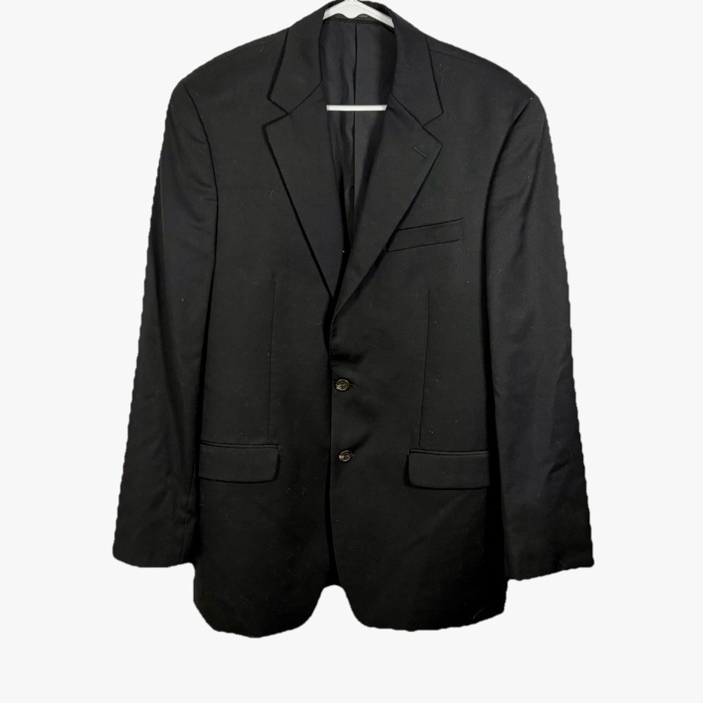 Ralph Lauren Blazer‎ Sport Coat Jacket Men 40L Black 100% Wool 2-Button Classic